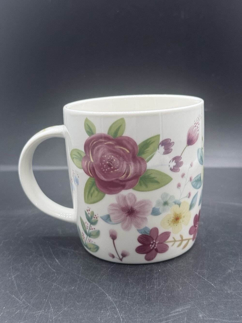 Burton & Burton Coffee Tea Mug Cup Pink Pastel Floral Rose Flowers
